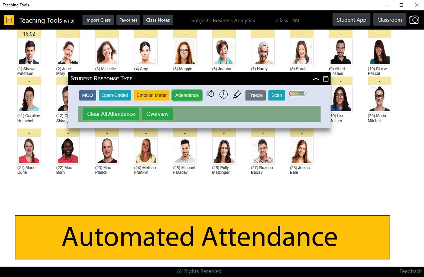 Automated attendance tracking with timestamp