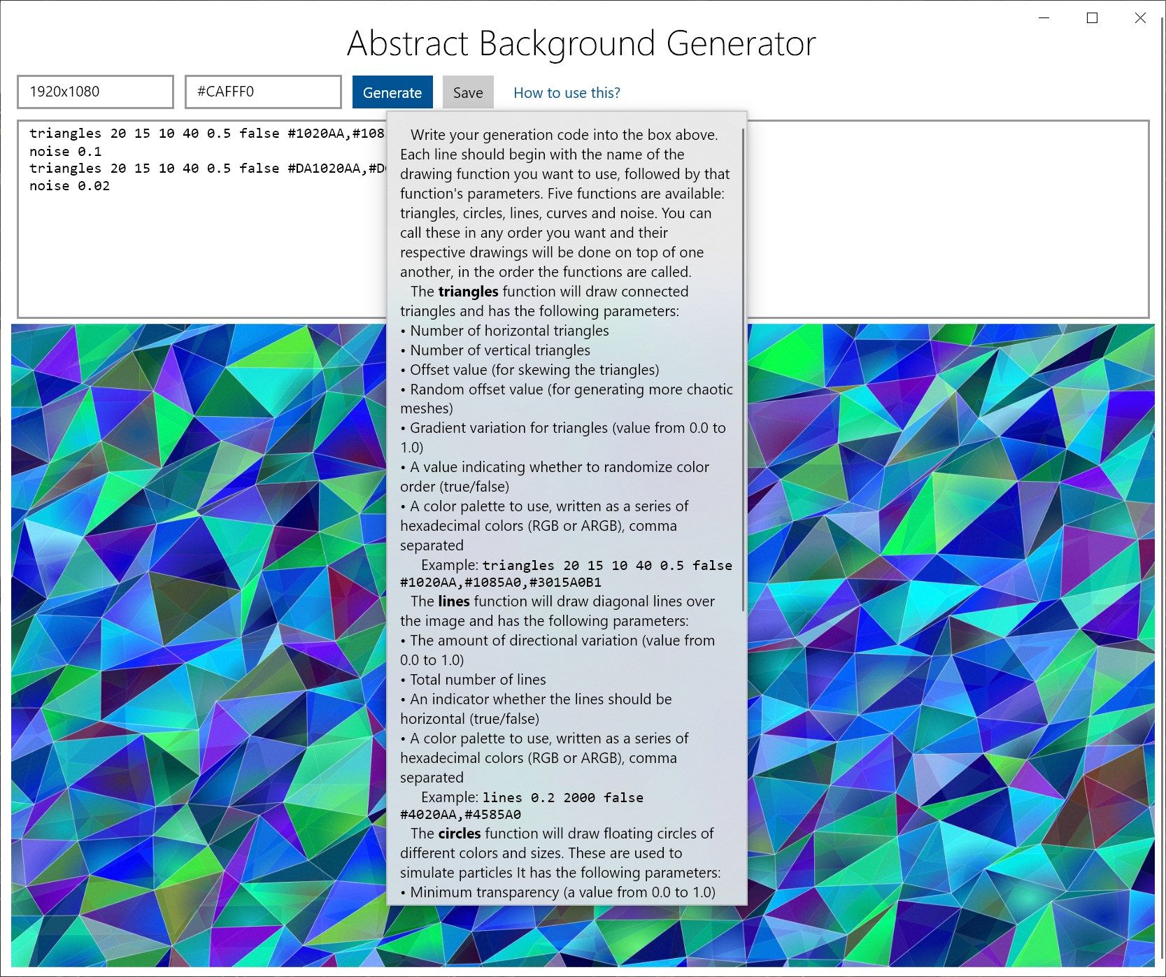 Abstract Background Generator