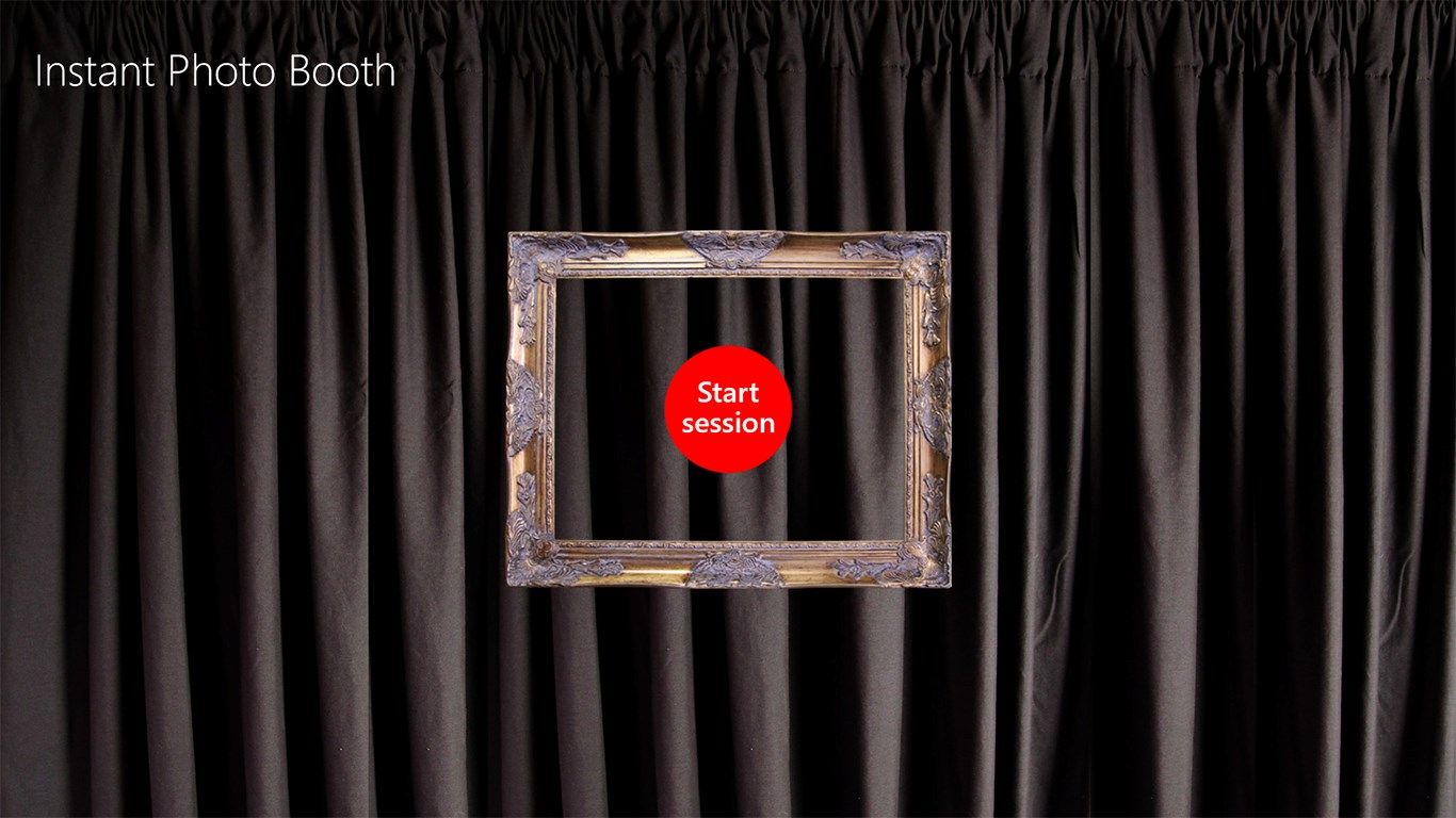 Instant Photo Booth ready for a user to begin a photo session