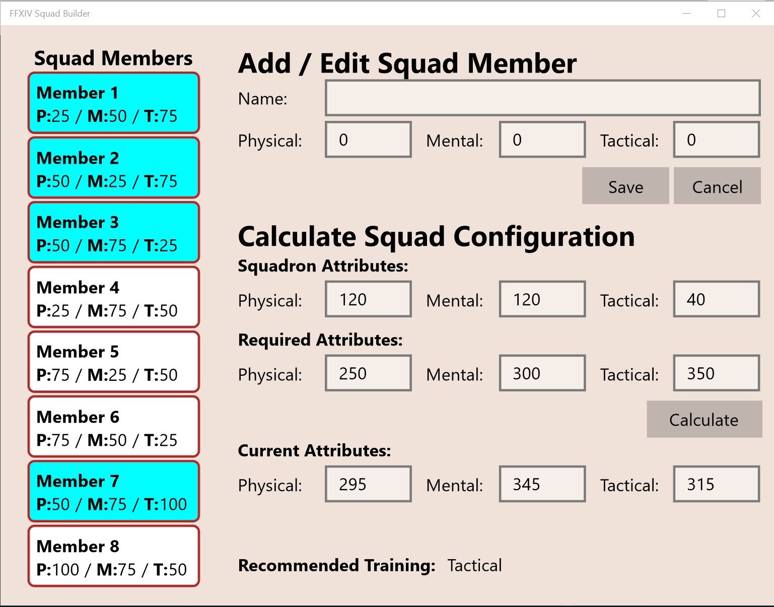 Recommended Squad Deployment and Training