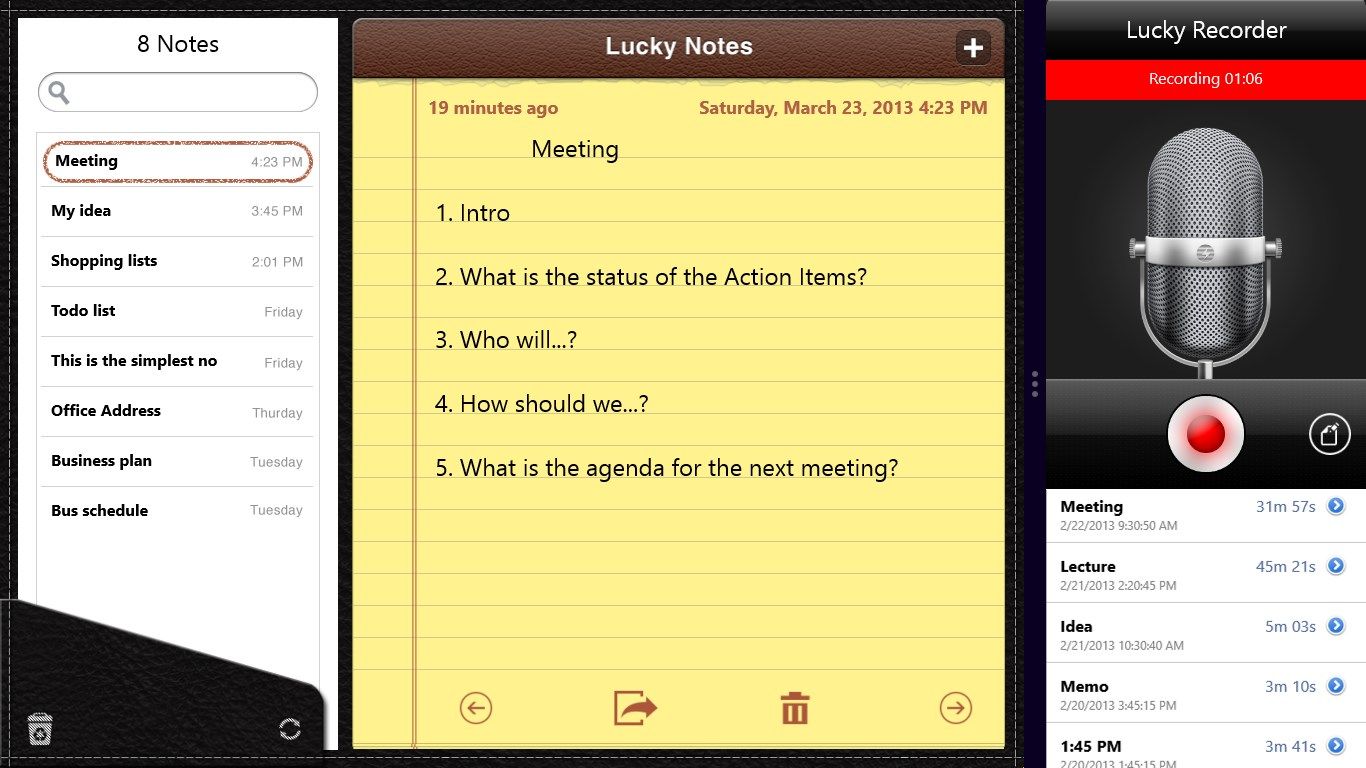 Meeting with notes