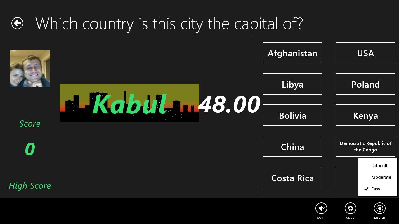 Capitals level with the app bar pulled up. Can you tell which country this capital belongs to?