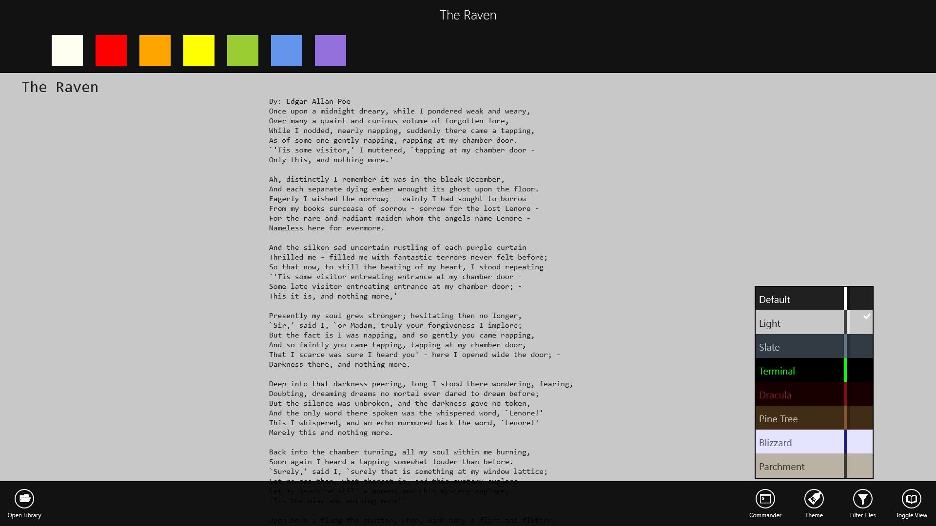 The Light Theme attempts to reproduce classic pen and paper colors.