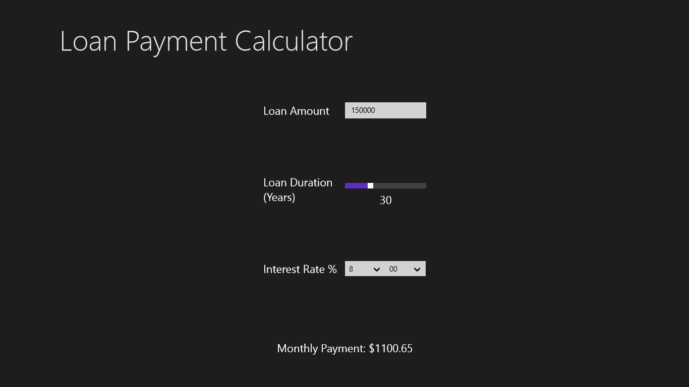 Calculating monthly loan payment