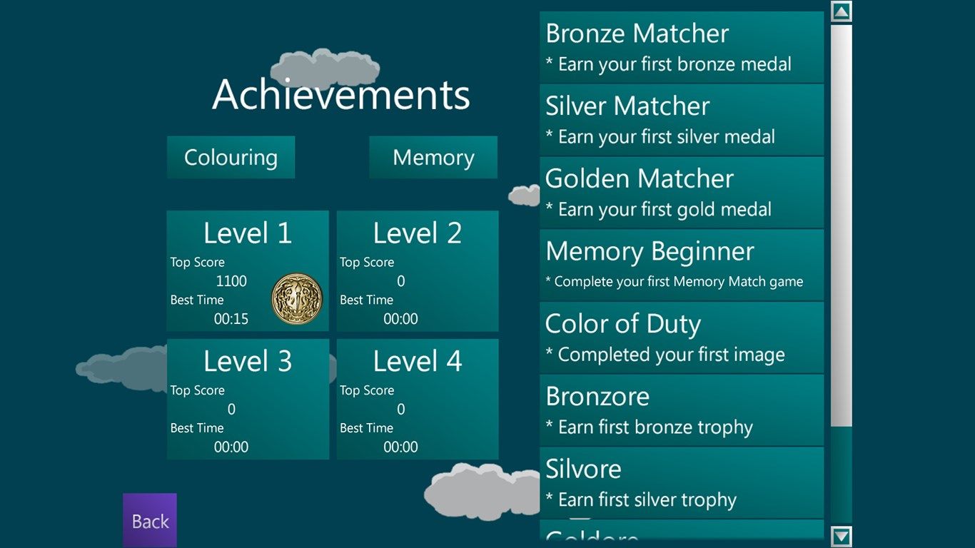 Memory Match Achievements