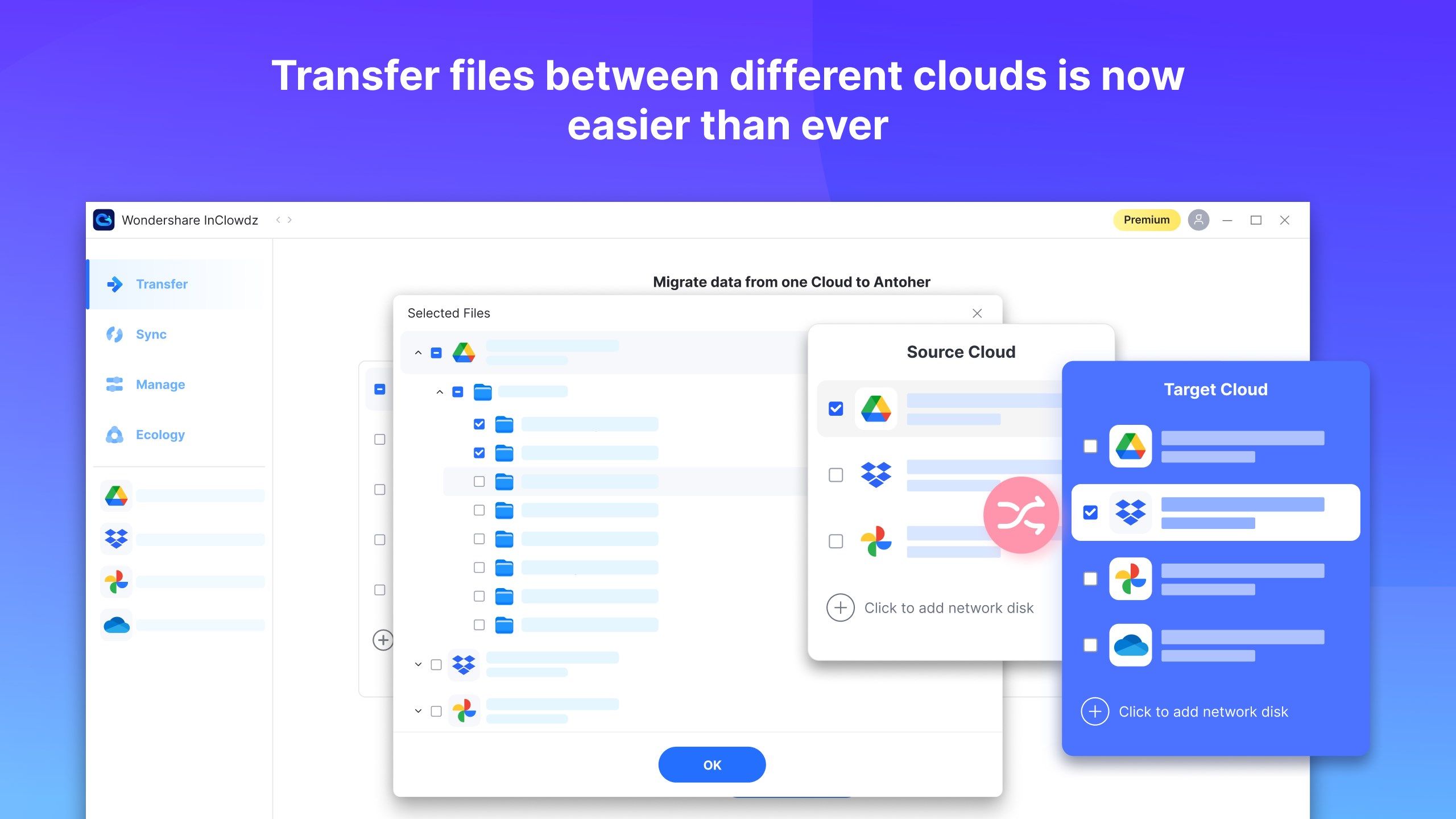 Wondershare InClowdz - Cloud Transfer, File Manage