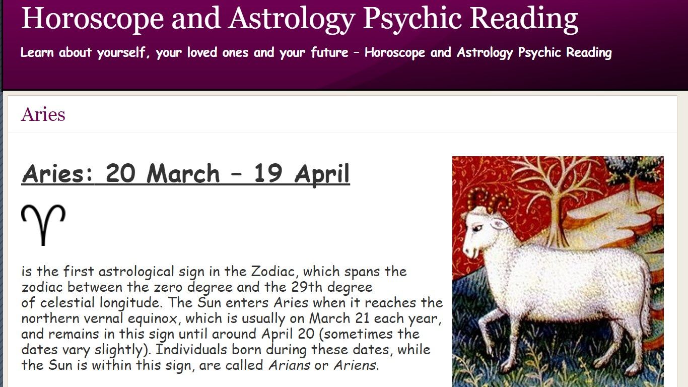 Aries Astrology Horoscope