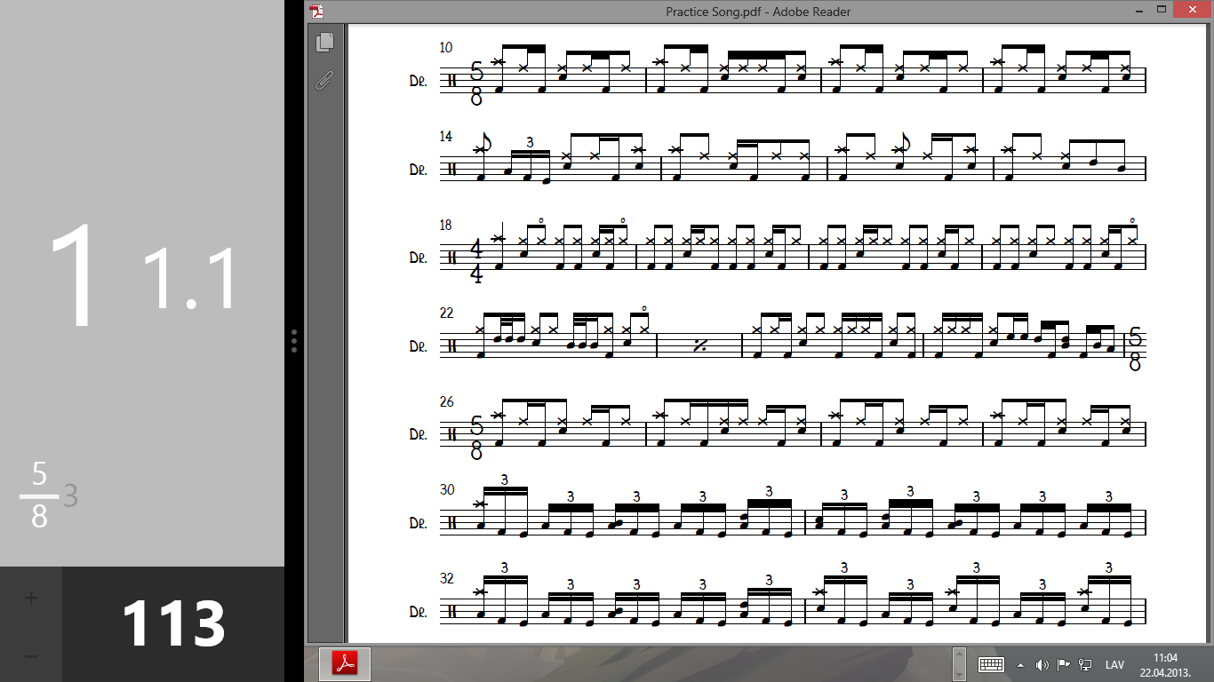 Use the app side by side with other apps, for example, your sheet music