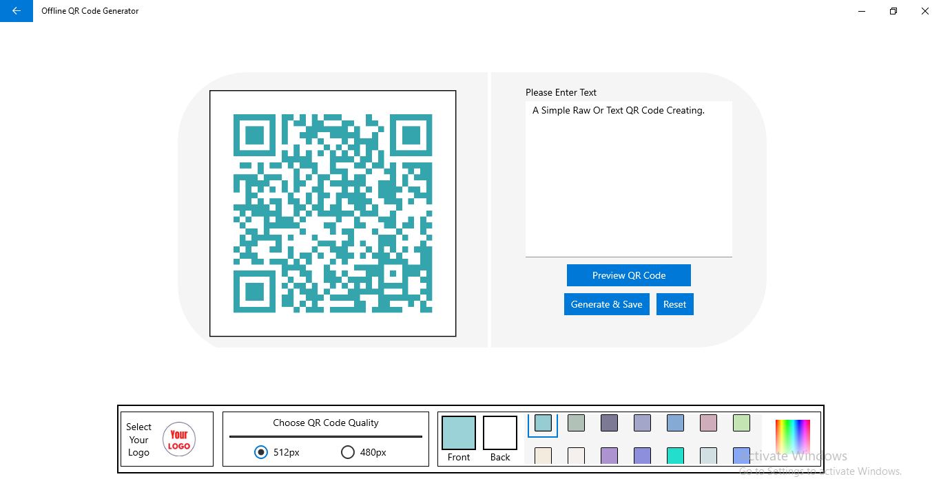 text raw qr code generator with logo 2022