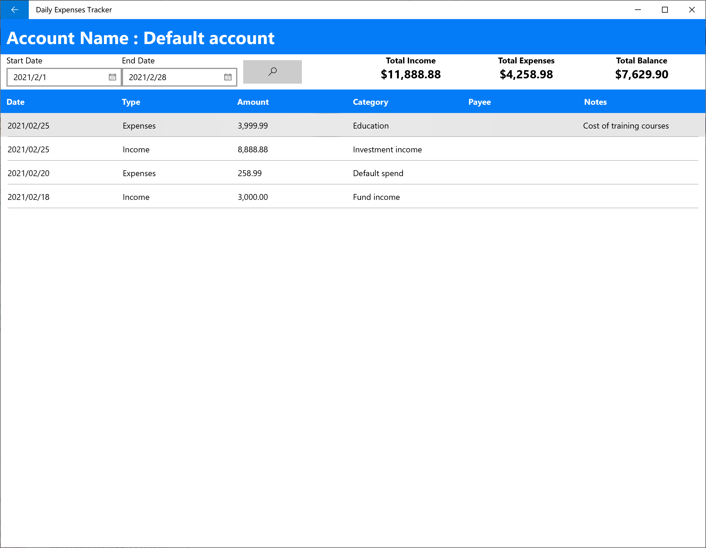 Daily Expenses Tracker - Income and Expense Management