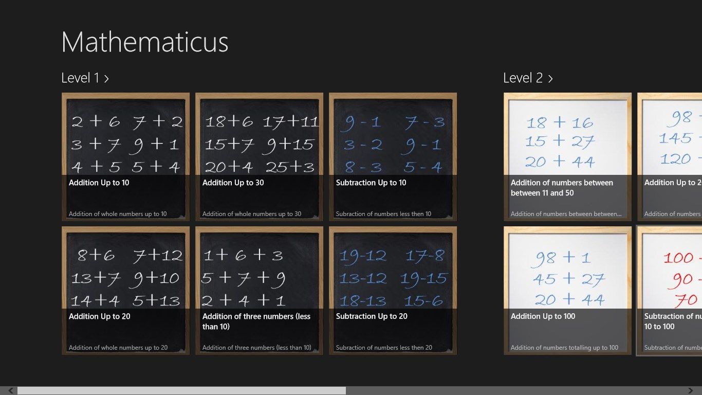 Mathematicus main menu