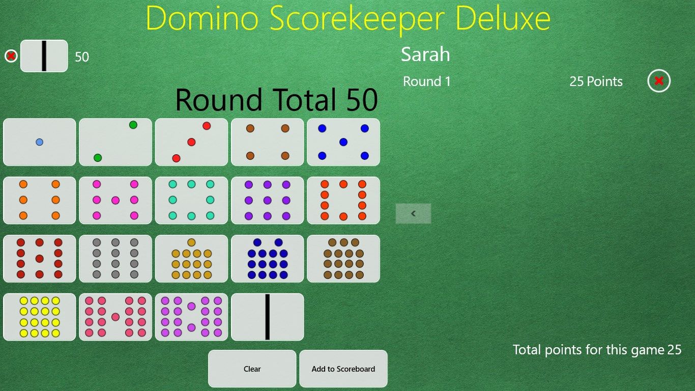 The points value for the double zero domino is set when you start the game.