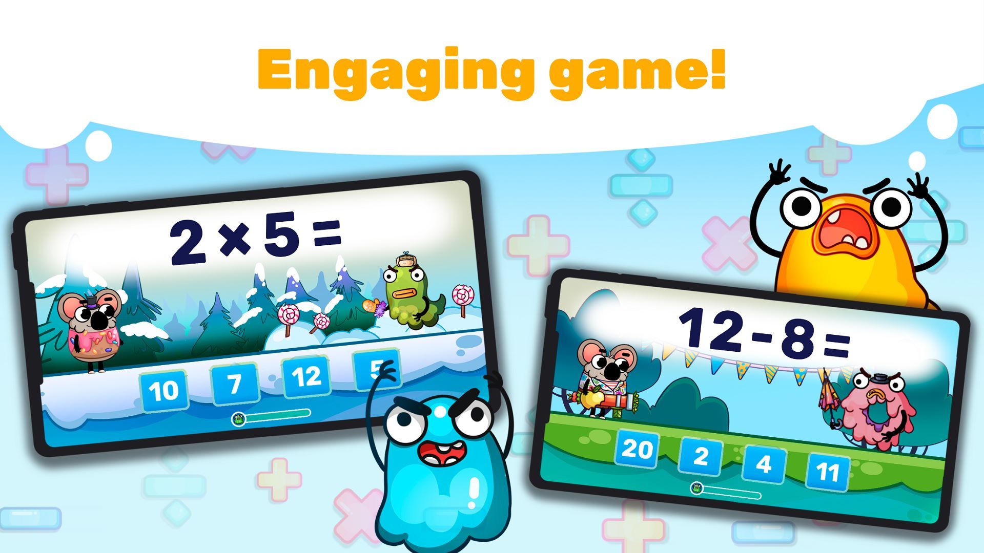 Fun Math: master math facts in cool game! (Addition, subtraction, multiplication and division for kids)