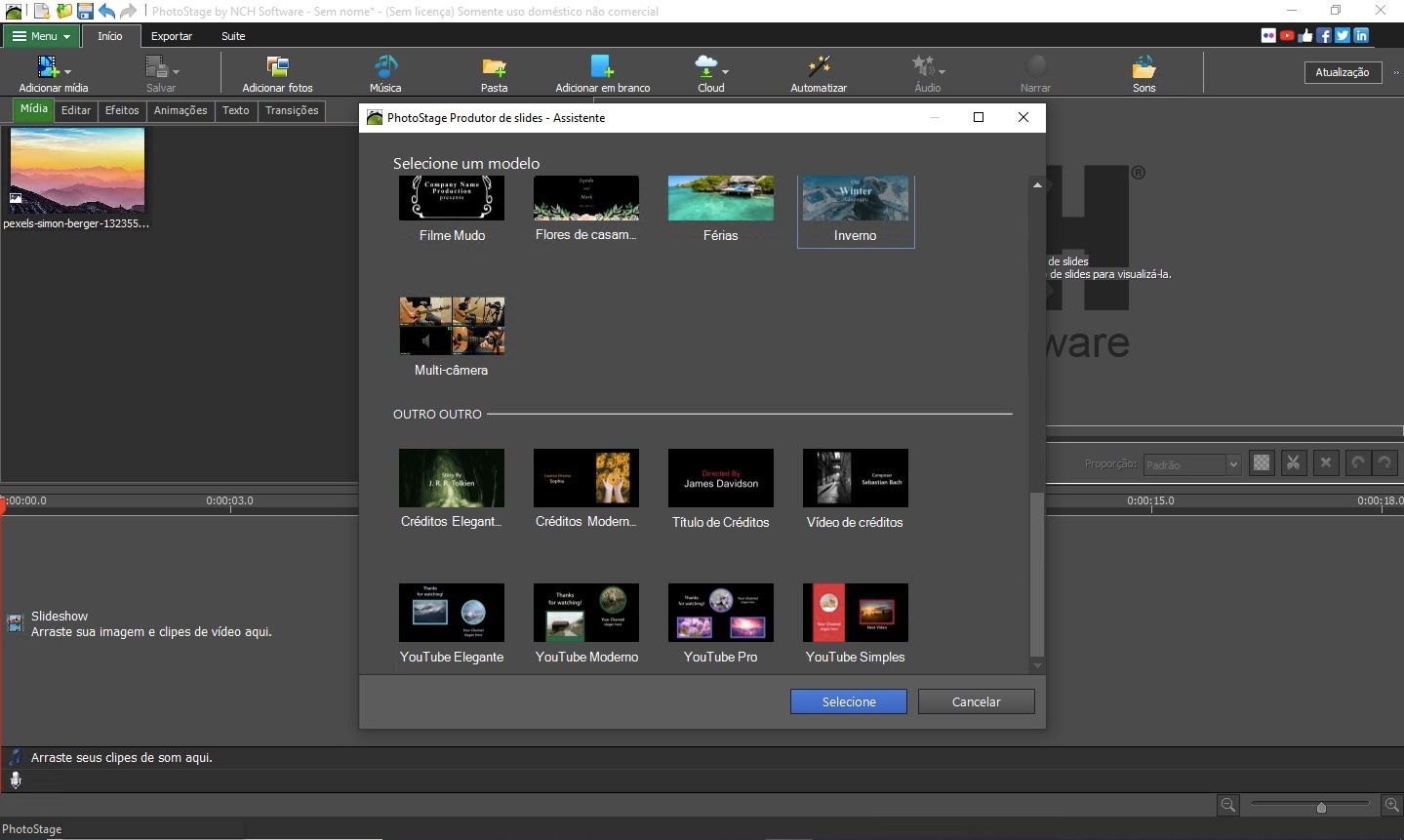 PhotoStage Software de Apresentação de Slides