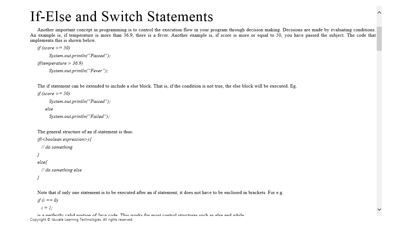 If-Else and Switch Statements