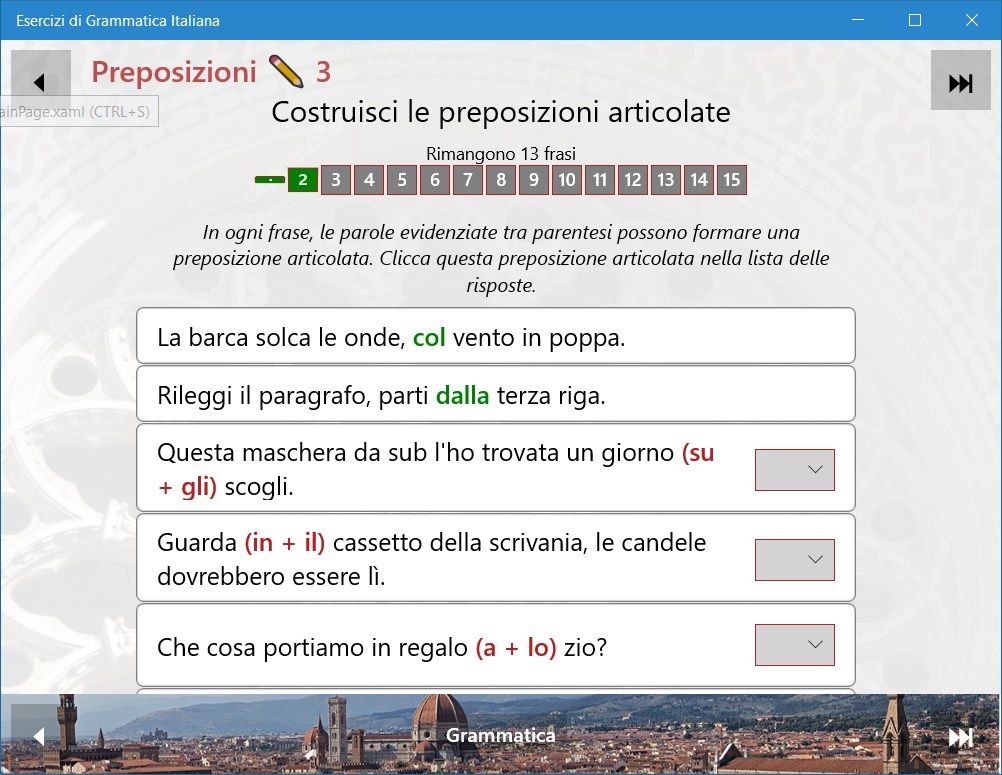 Esercizi di Grammatica Italiana