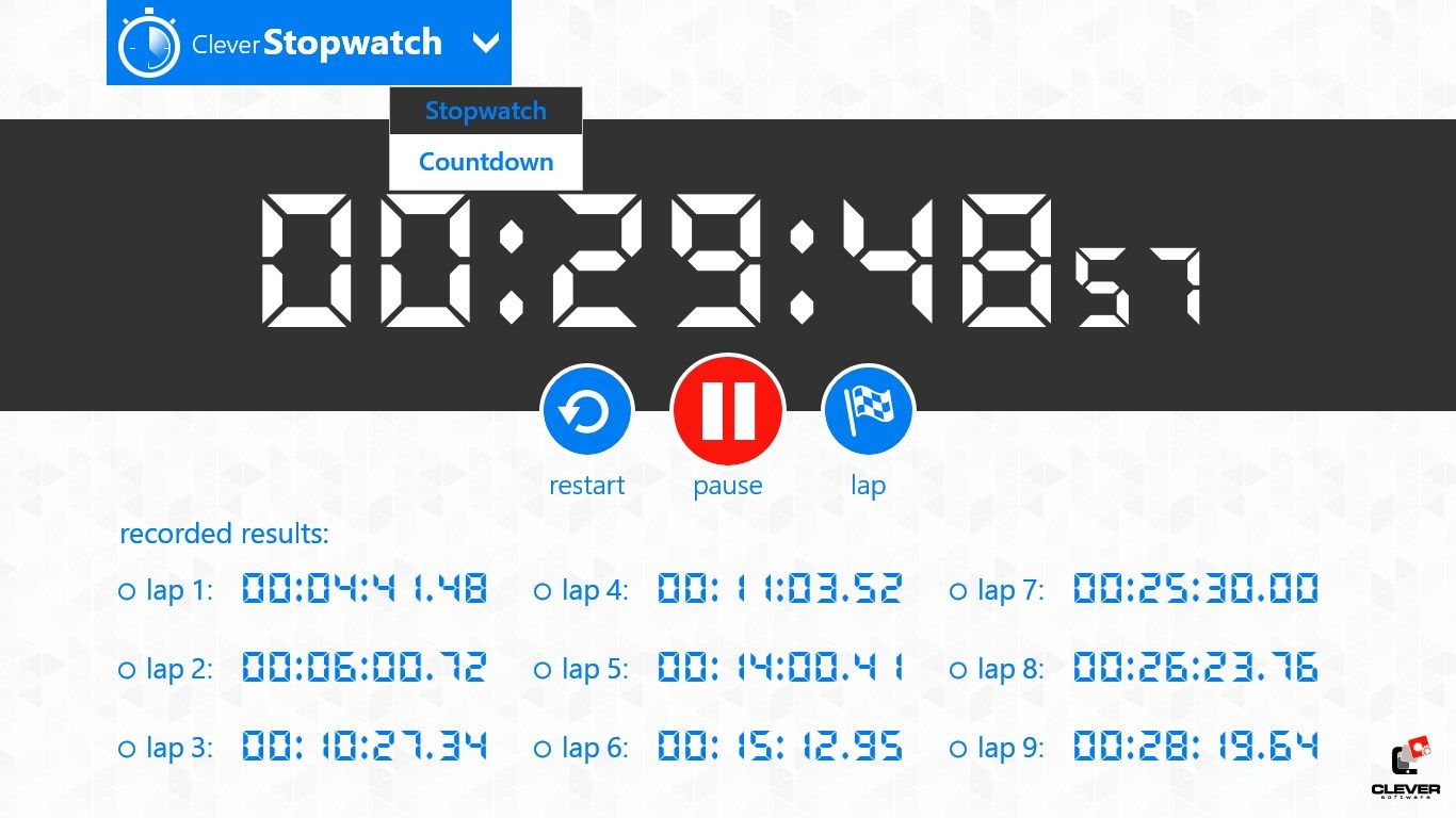 Stopwatch Timer/ Countdown Timer  - selection
