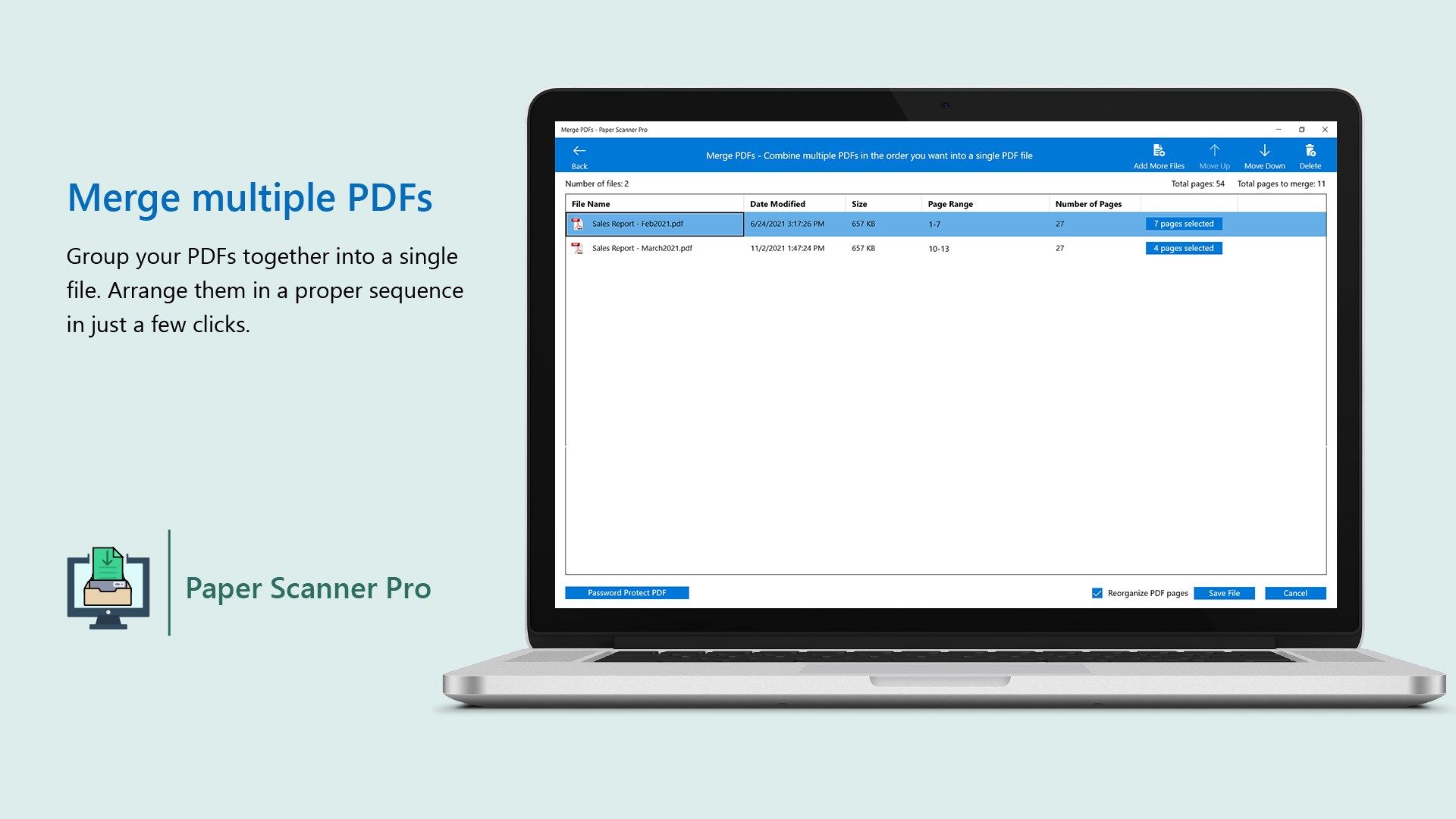 Merge multiple PDF files into a single PDF
