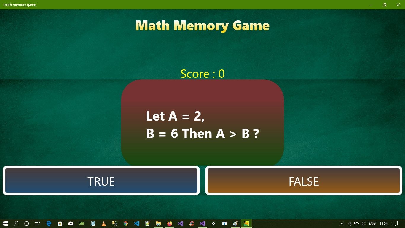 math memory game