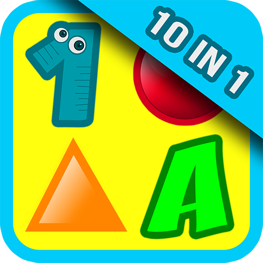 10 Preschool Activities in One App - Fun Educational Kids Games (ABC letters, learn numbers, teach colors, shapes, 123 counting, matching objects and train memory) for Toddlers & Kindergarten Explorers