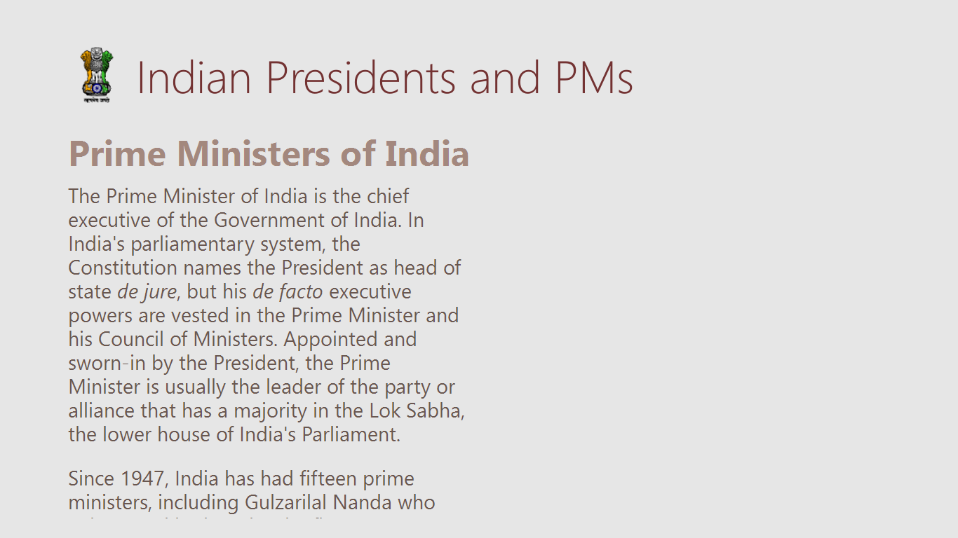 Indian Presidents and PMs