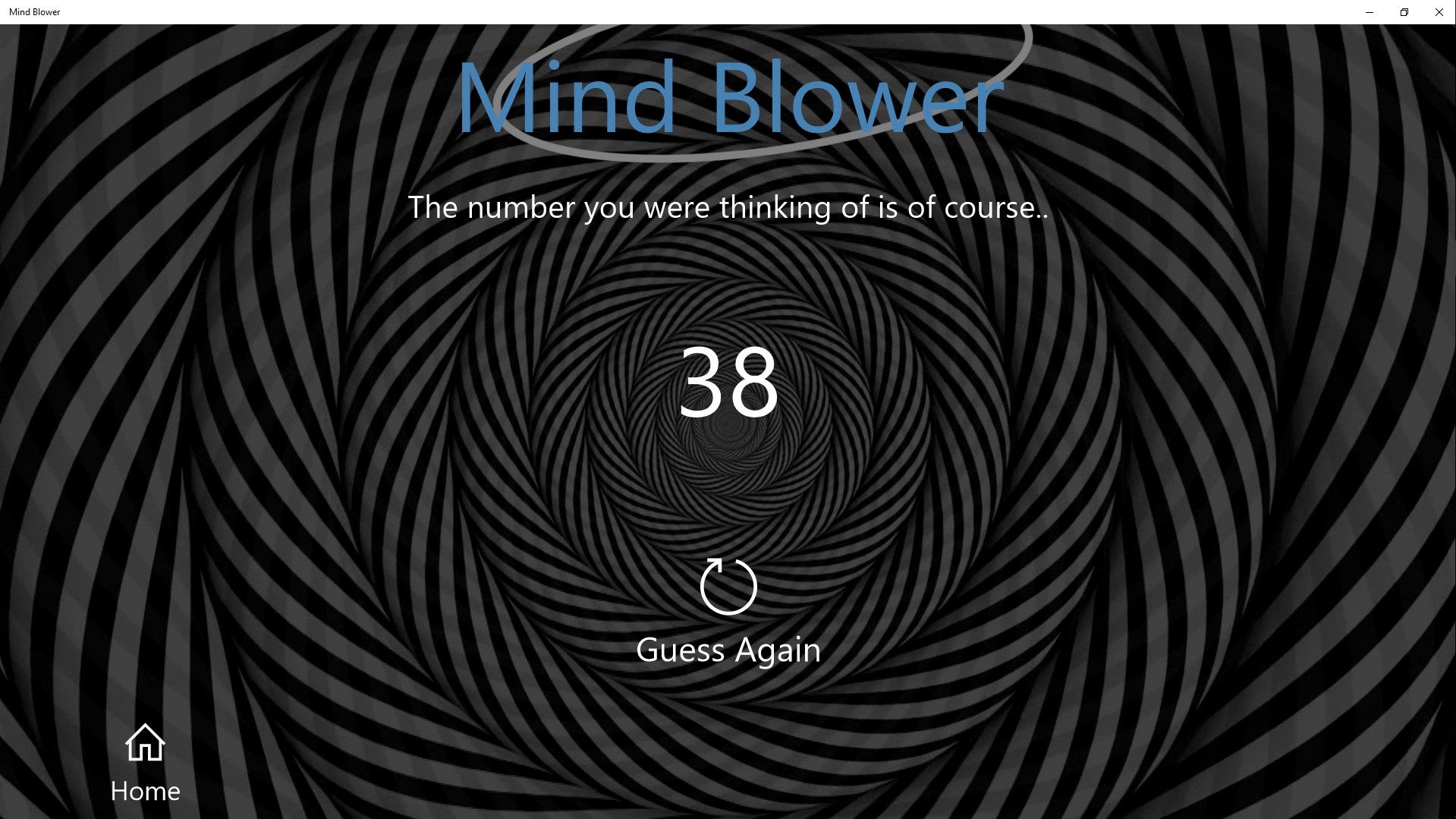 Mind Blower finds correctly the number that user had in their mind