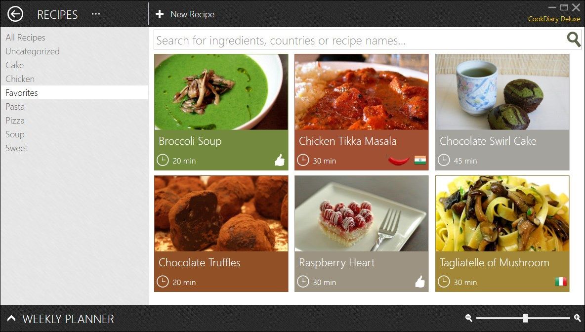 CookDiary is a clearly arranged recipe software. You can collect and manage all your favorite recipes with ease.