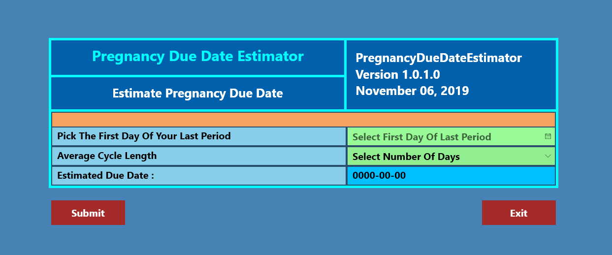 Pregnancy Due Date Estimator
