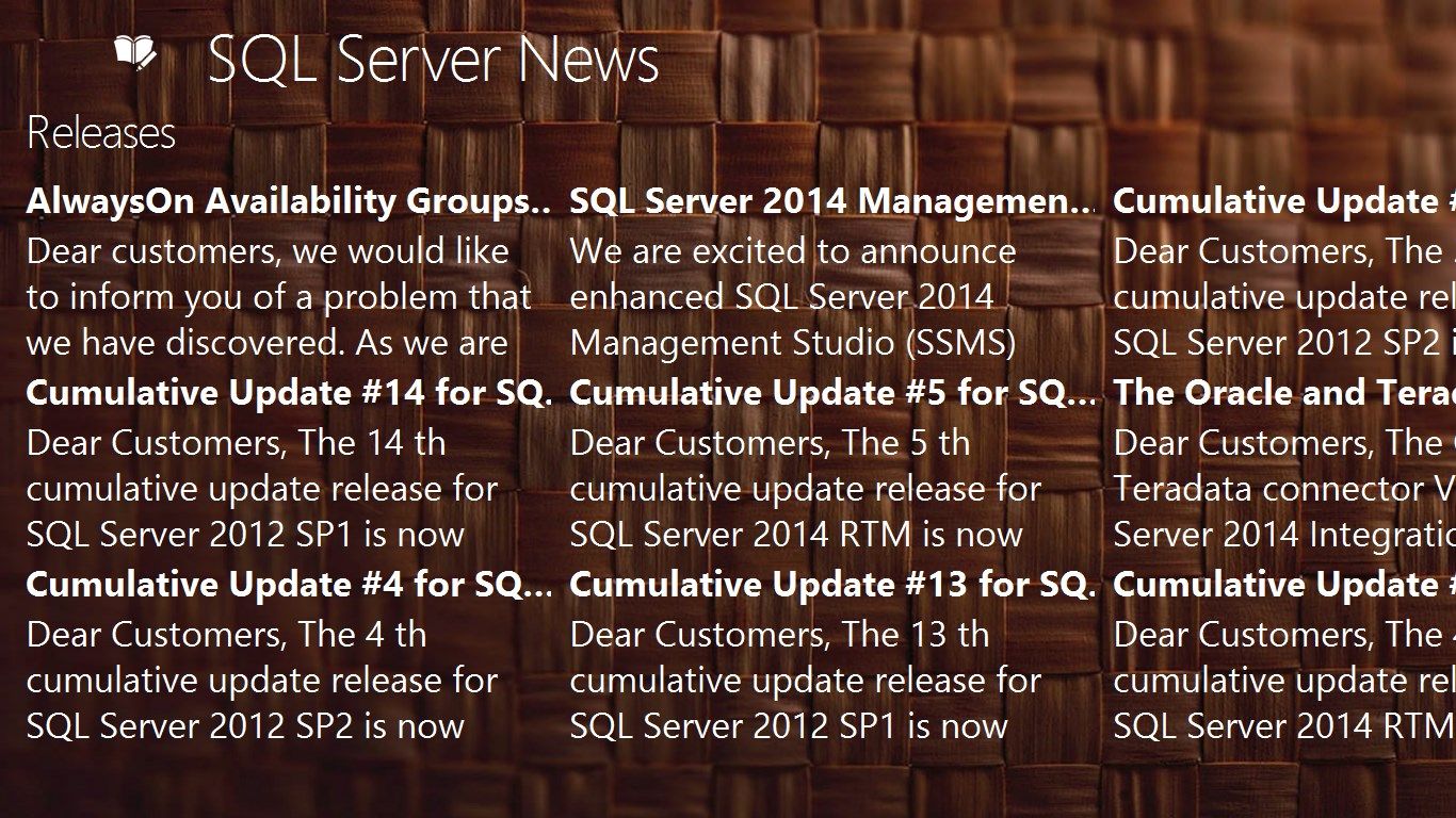Release Notes on SQL Server products from Microsoft