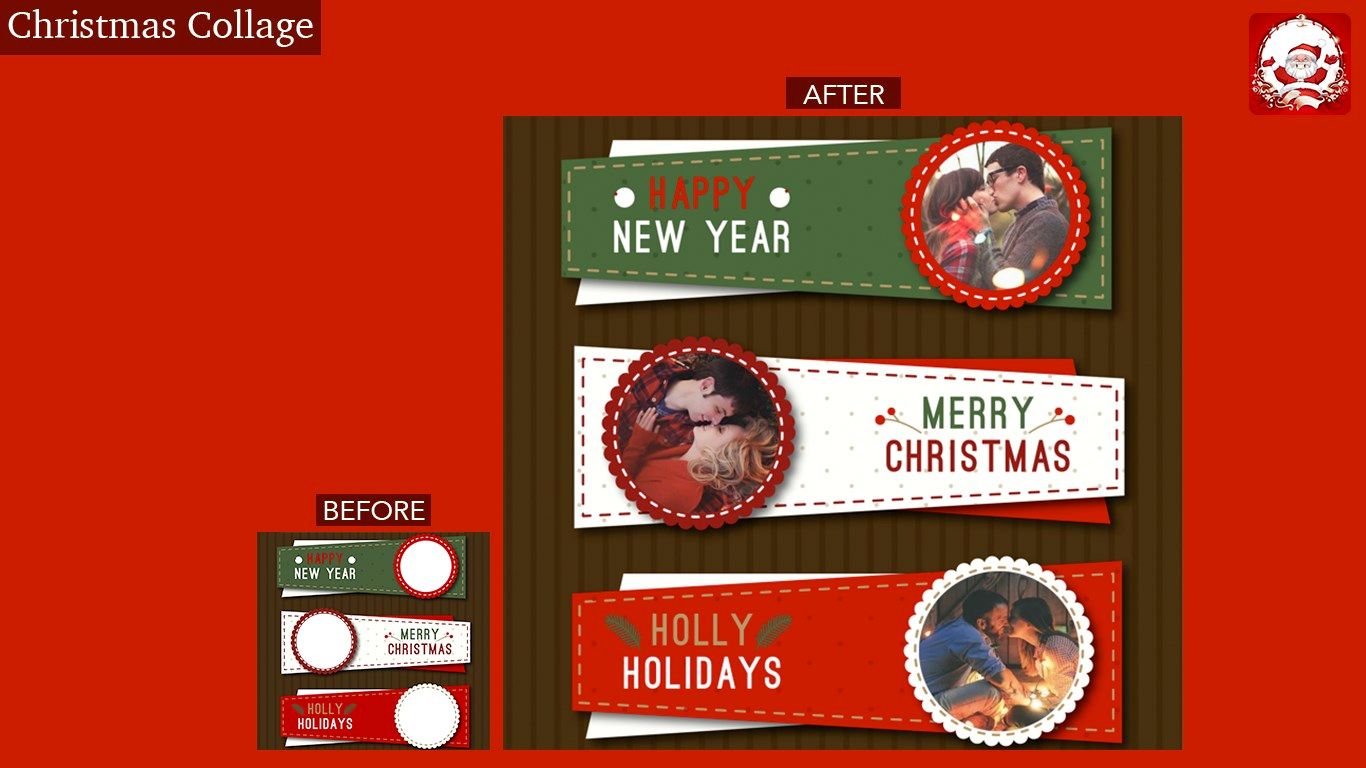 Christmas Collage & Greeting Card - Templates for Photoshop
