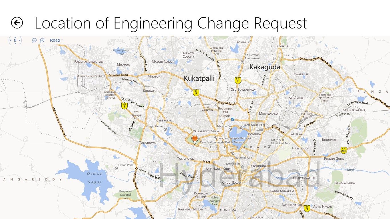 Geolocation page show-casing where the Engineering Change Request originates from.