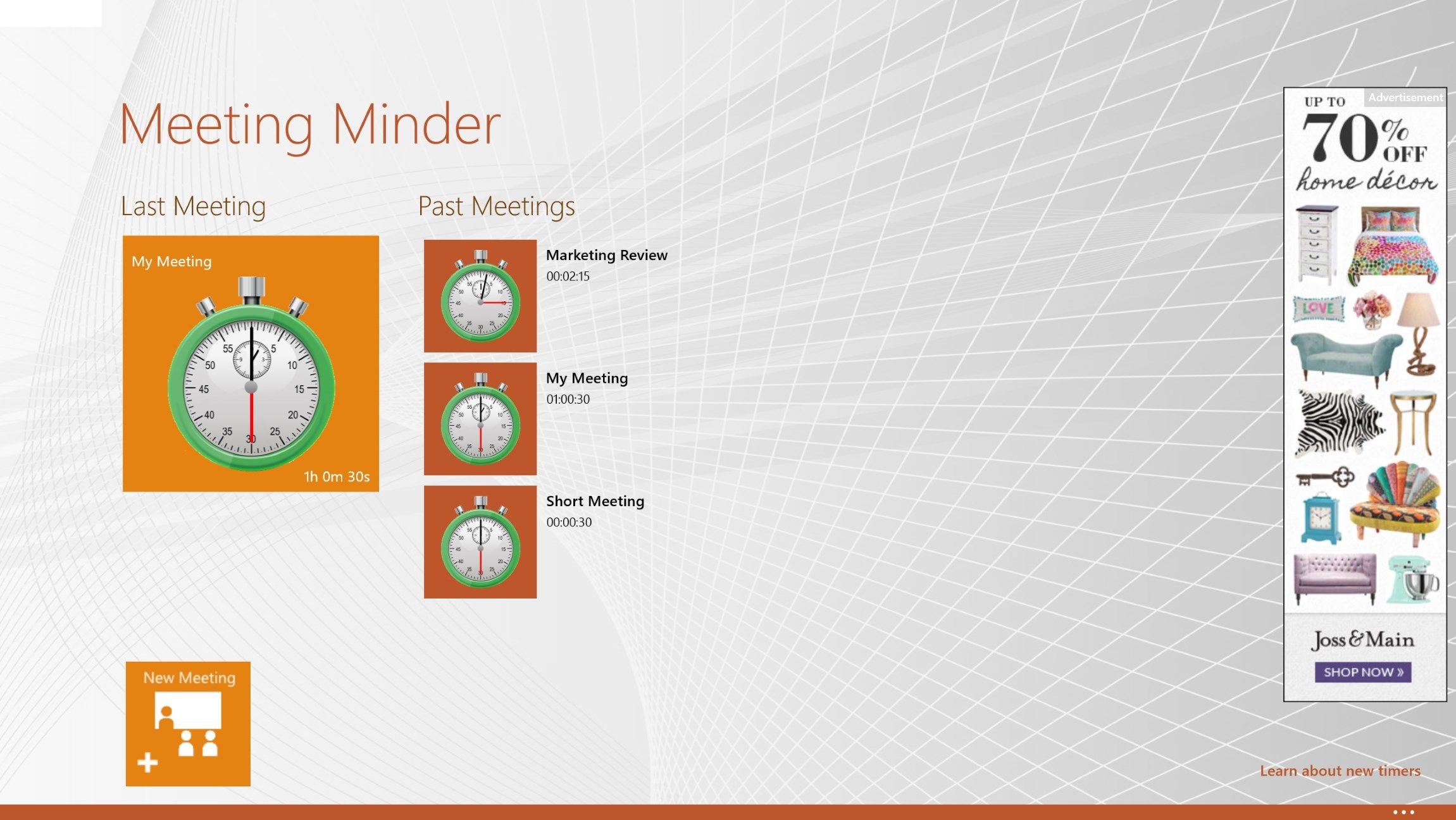 Get different timers to make your meeting match your style