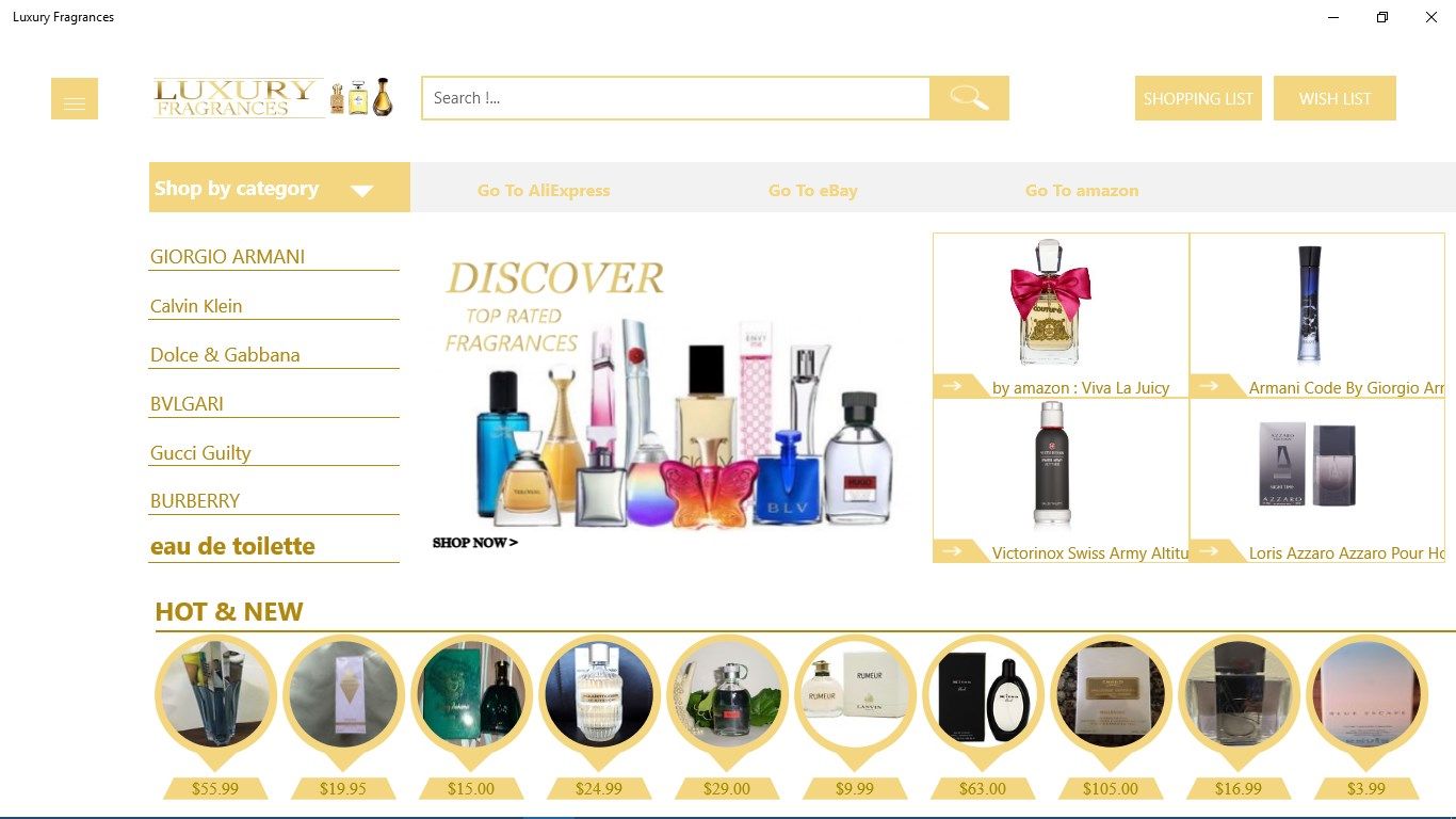 Luxury Fragrances Main Page