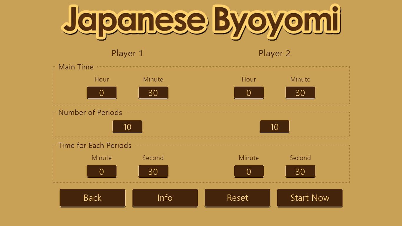 Setting up Japanese Byoyomi clock.