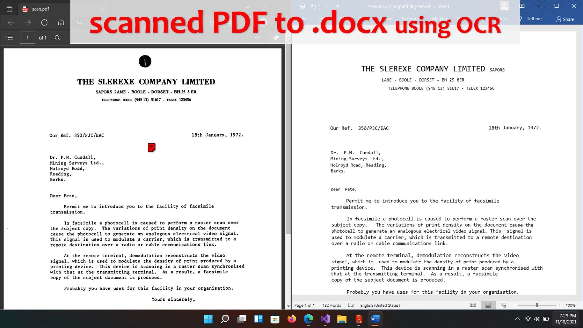 PDF to docx (OCR) Converter PRO & Editor
