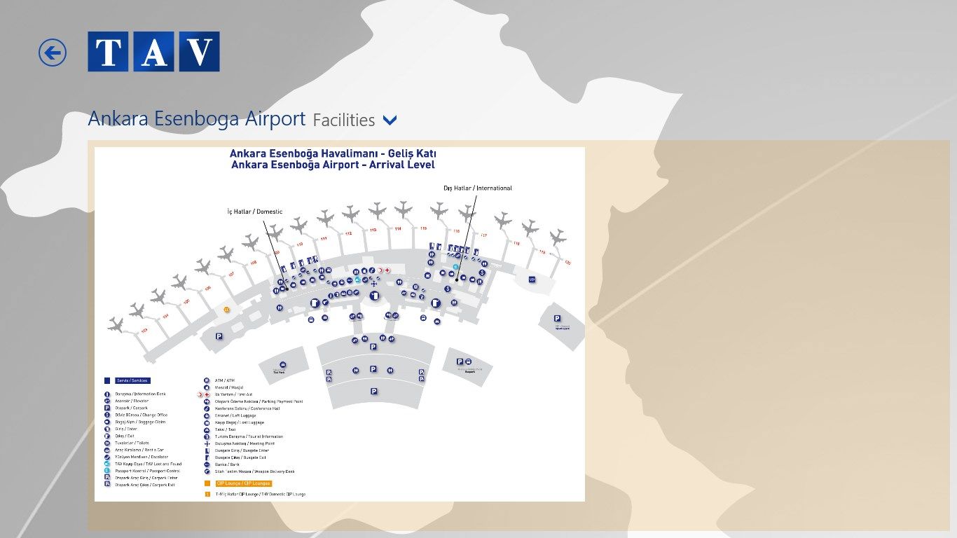 Do you look for something? Airport maps included for aiports in TAV Mobile