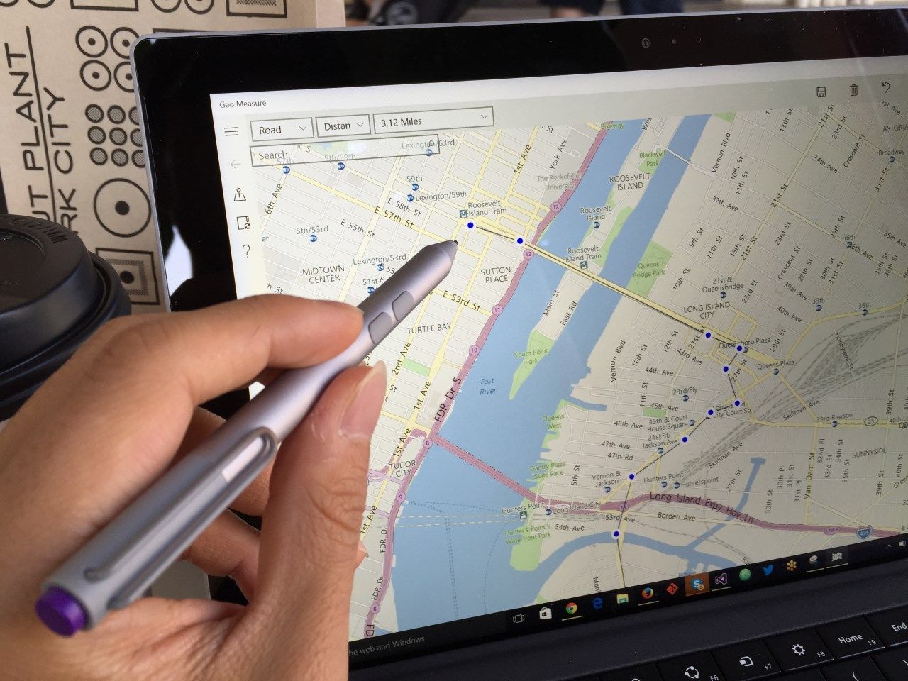 Works great on Surface with Stylus. Try to take Geo Measure with you when you do field work!