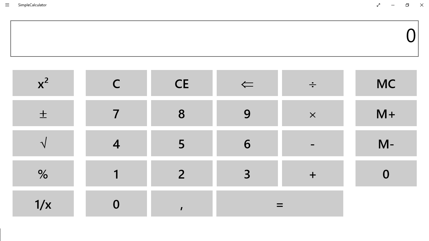 Simple Calculator bold from