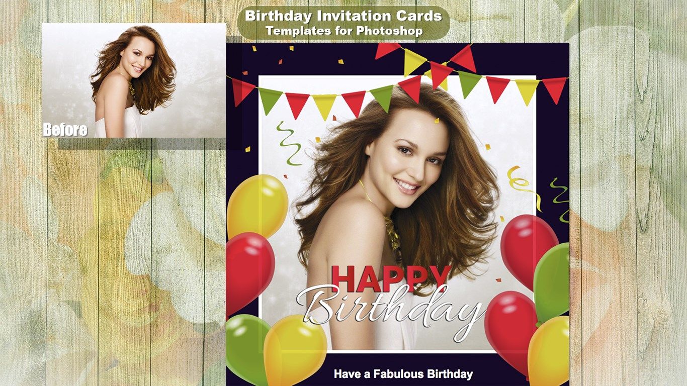 Birthday Invitation & Cards - Templates for Photoshop