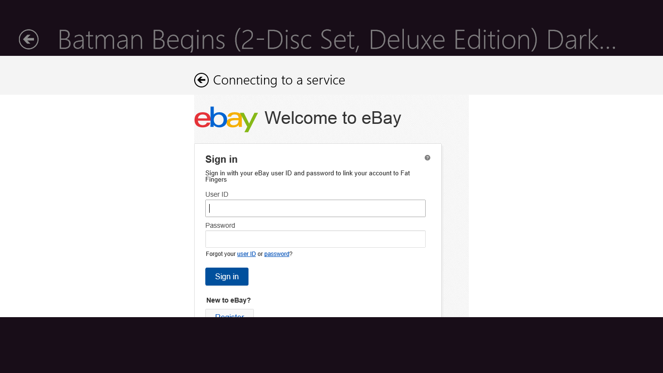 Associate with your eBay account for easy watching/bidding.