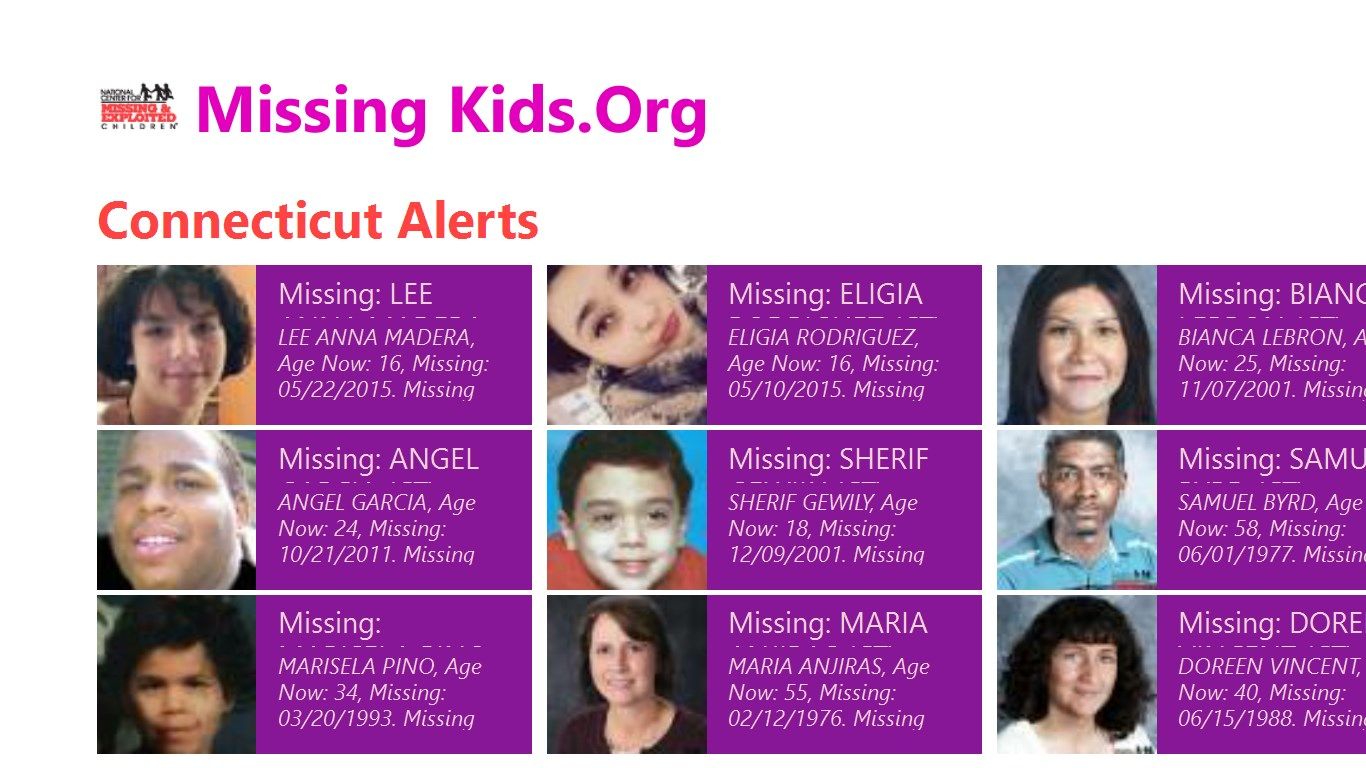 Missing Kids on 8.1
