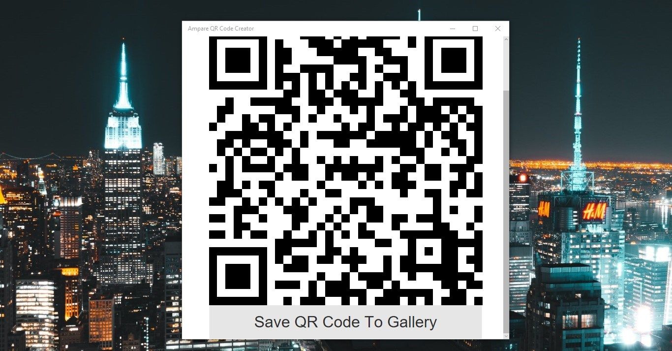 The QR Code is Generate and Able To Save as Portable Network Graphic Image ( .PNG )
