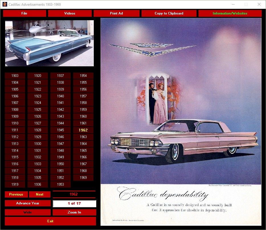 Cadillac Ads 1903-1969