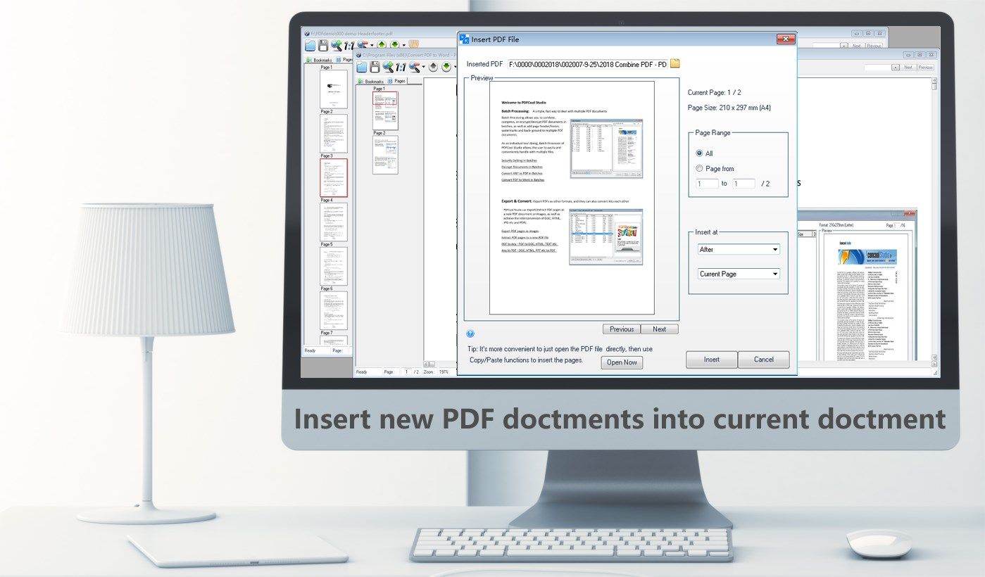 Insert new PDF doctments into current doctment