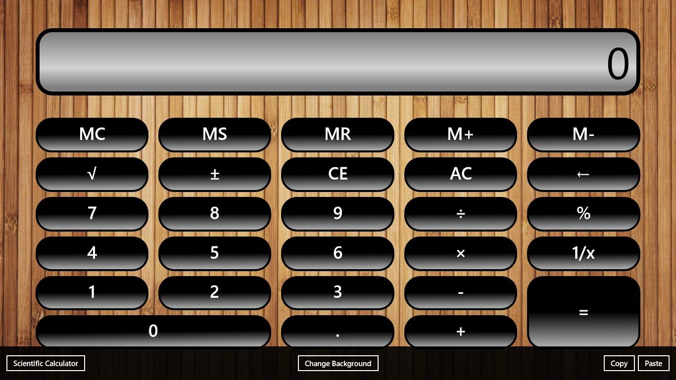 Standard Calculator showing bottom app bar with buttons