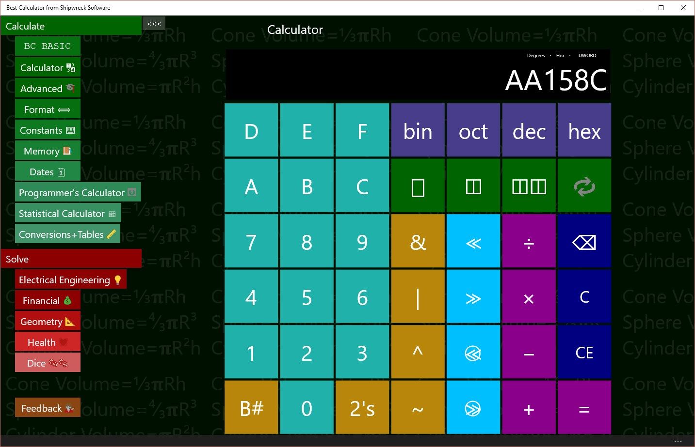 A full-featured programmer's calculator lets you convert between decimal, hex, octal and binary.  And it handles byte-swabbing (handy for network programming) and logical shifts.
