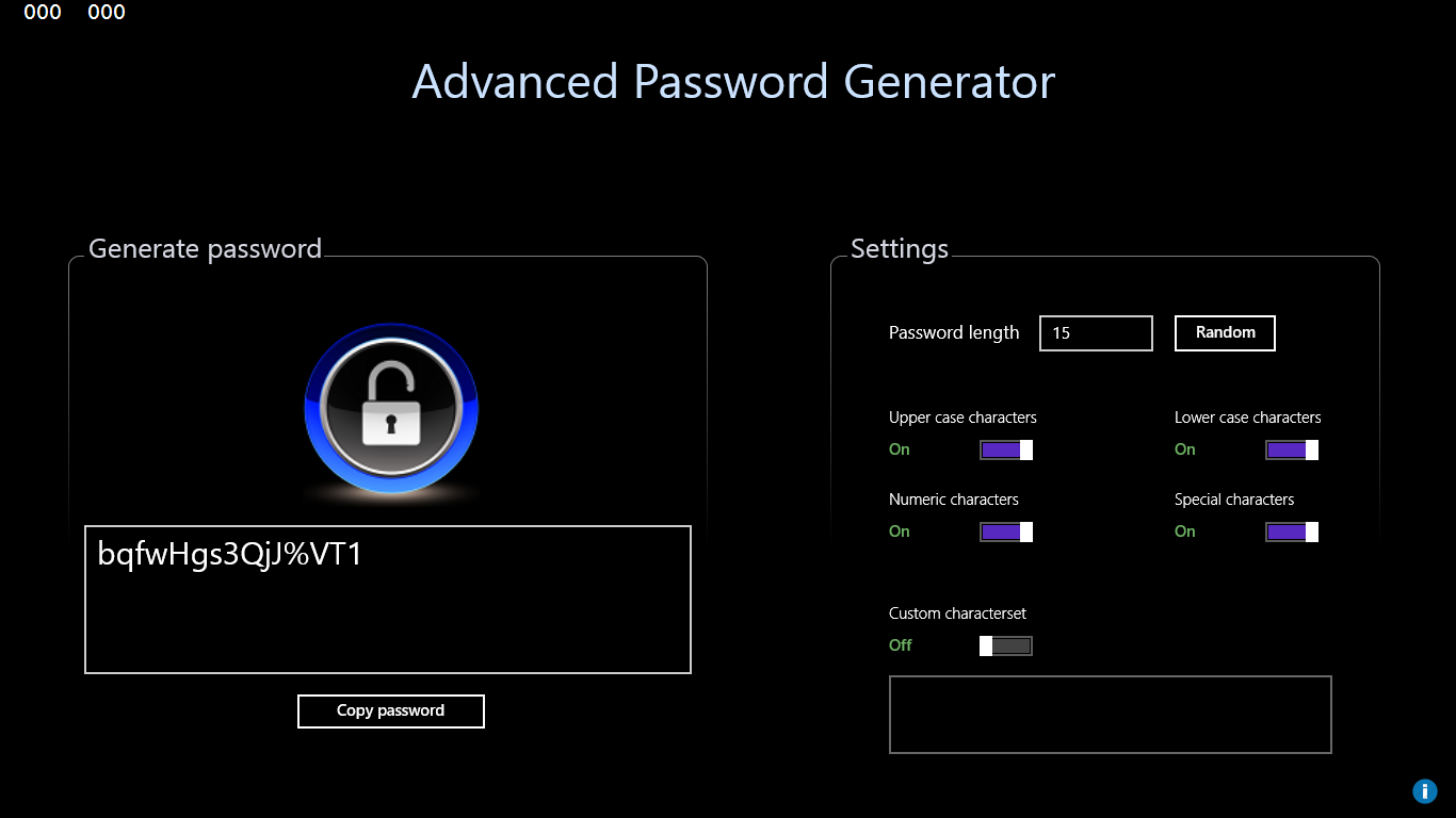 High customizable password generation