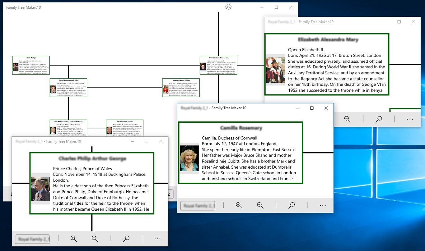 Desktop app users are rewarded with “Viewing Multiple Family Trees” functionality allowing to view up to 8 already existing Family Trees to use as a references.