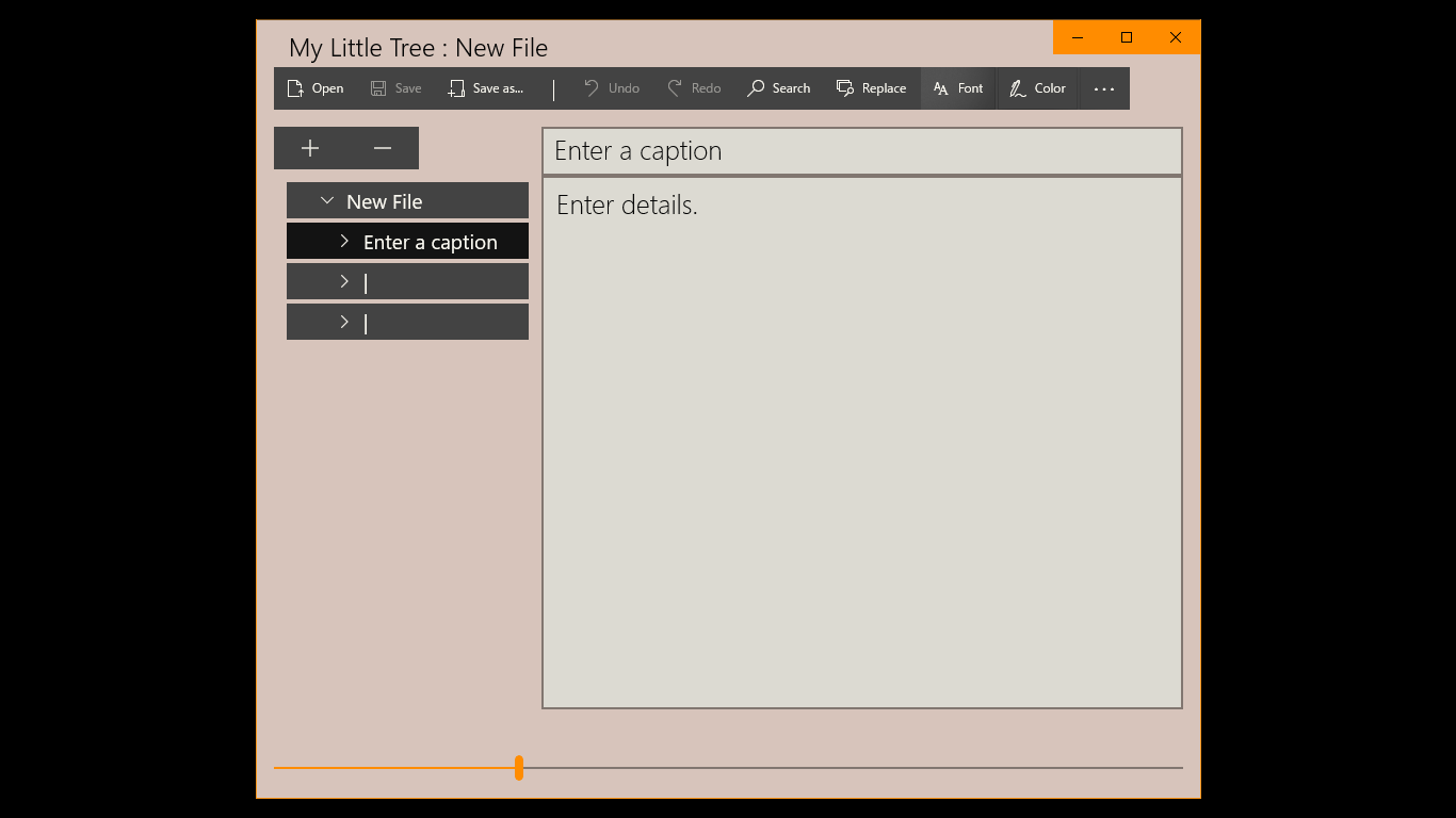 A simple outliner. You can enter captions and detailed sentences as a set.