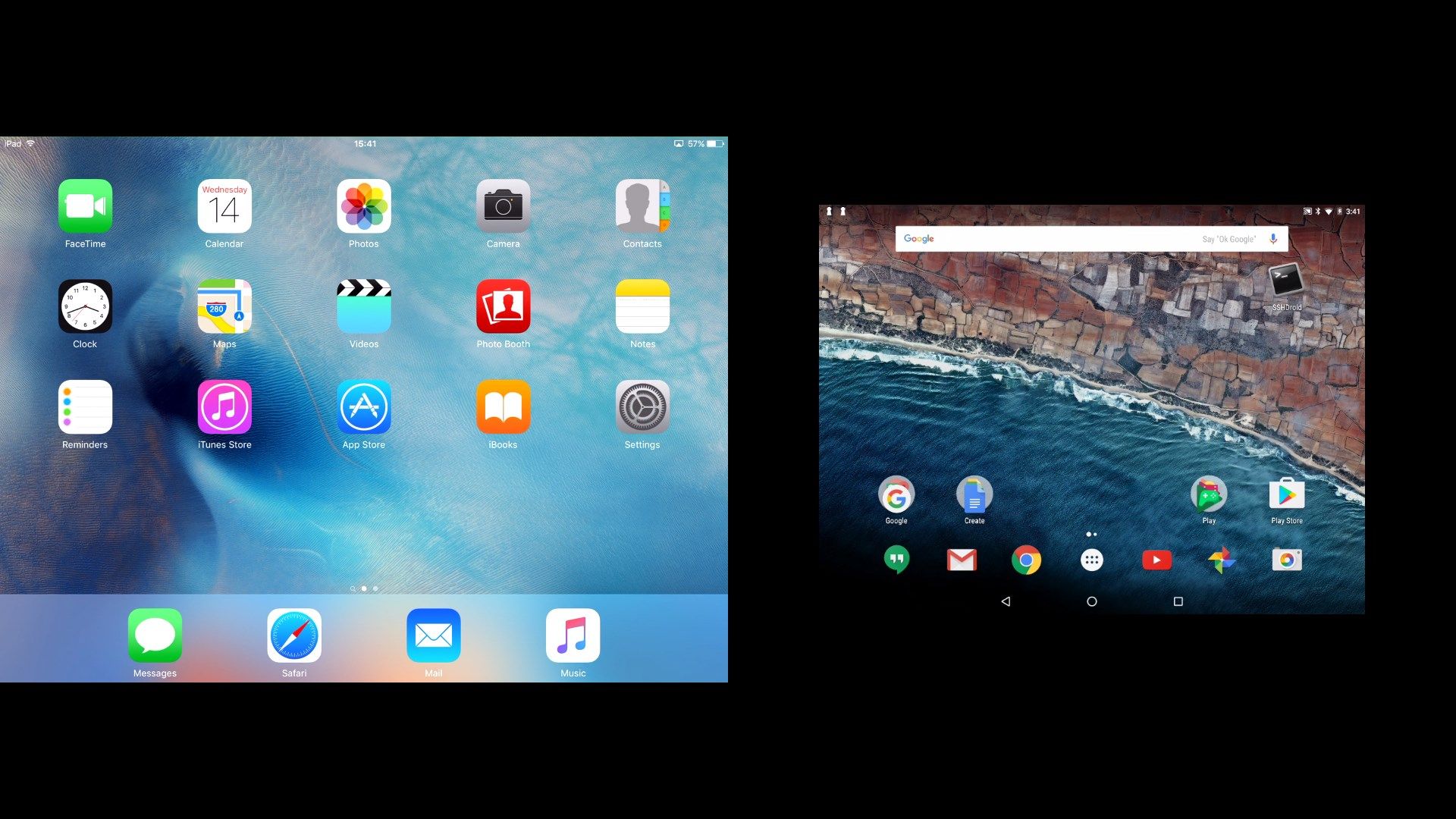 iPad and Nexus mirroring side-by-side on to the same PC
